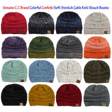 NEW Genuine CC Beanie Colorful Confetti Soft Stretch Cable Knit Slouch Beanie  eb-37579455
